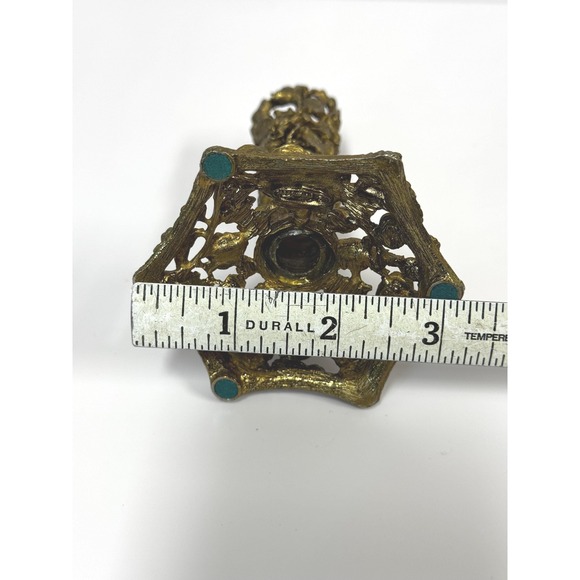 Vintage Matson bud vase: Ornate floral Rose candlestick or pen holder - Picture 6 of 11